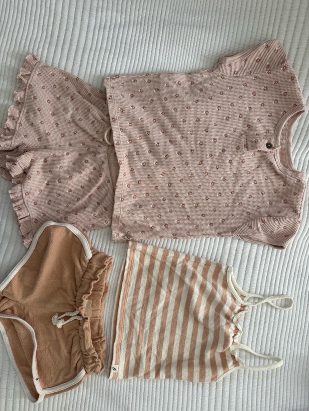 Soft Pink Knit Tank & Striped Cotton Set
